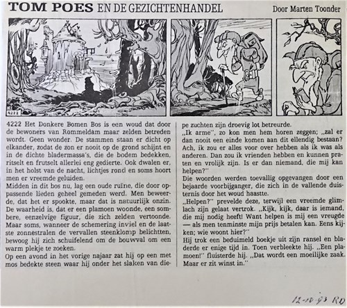 Bommel en Tom Poes - Krantenuitgaves 93 h - Tom Poes en de gezichtenhandel, Krantenknipsel (NRC-Handelsblad)
