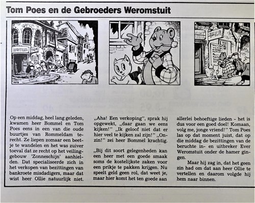 Bommel en Tom Poes - Krantenuitgaves 50 h - Tom Poes en de gebroeders Weromstuit, Krantenknipsel (Noordhollands Dagblad)