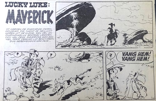 Lucky Luke - Krantenuitgaves  - Maverick, Krantenknipsel, Eerste druk (1977) (Leidse Courant)