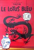  Herge - poster Tintin Le Lotus Bleu - edition Hazan
