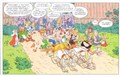 Asterix en Obelix in de wagen van de race door de laars