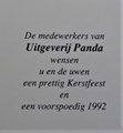 Marten Toonder - Wenskaart uitgeverij Panda 1992