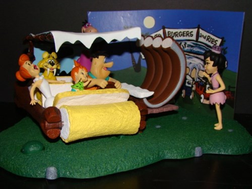 Fred Flintstone at the drive in