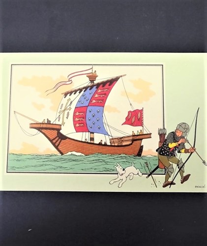 Engels schip uit de XIVe eeuw- No. 16 - Album 1 - reeks 3 - Glanzend - NL