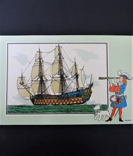 Frans schip uit de XVII eeuw - No. 53 - Album 1 - reeks 7 - Glanzend - NL/FR