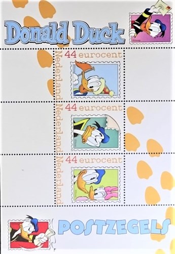 Donald Duck - 3 vrolijke ansichtkaarten met bijpassende postzegels