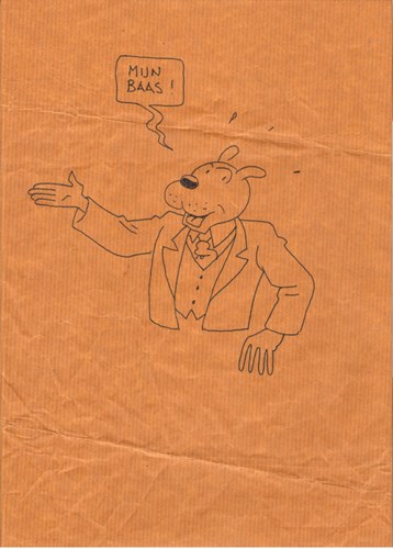 Joost Swarte, originele tekening op pakpapier