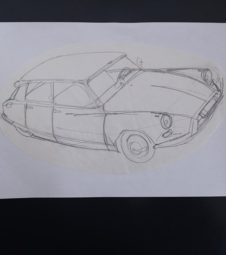 Franka - Originele tekening Citroën DS