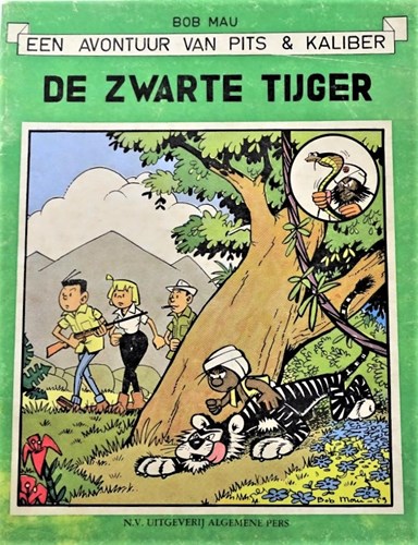 Pits en Kaliber 2 - De zwarte tijger, Softcover, Eerste druk (1959), Pits en Kaliber - Alp (Algemene Pers)