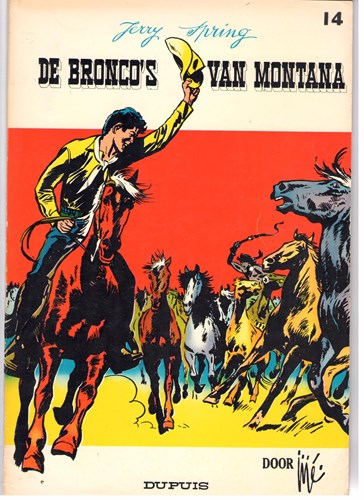 Jerry Spring 14 - De bronco's van montana, Softcover, Eerste druk (1965), Jerry Spring (Dupuis)