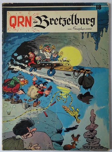 Robbedoes en Kwabbernoot 18 - Qrn op Bretzelburg, Softcover, Eerste druk (1966) (Dupuis)