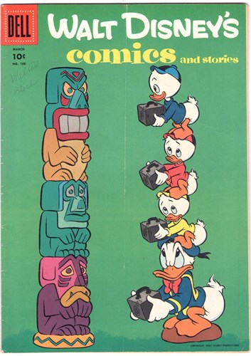 Walt Disney's - Comics 186 - Walt Disney's comics and stories 186, Softcover, Eerste druk (1956) (Dell Comic)