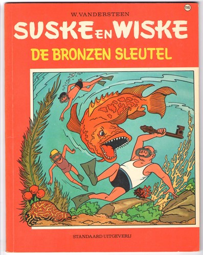 Suske en Wiske 116 - De bronzen sleutel, Softcover, Eerste druk (1971), Vierkleurenreeks - Softcover