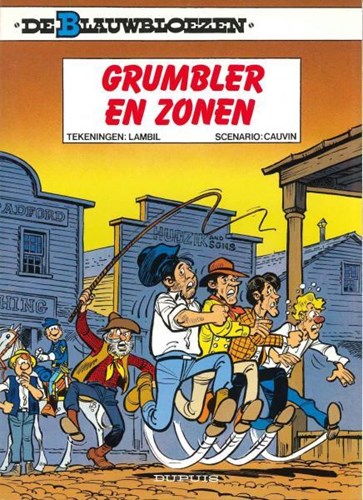 Blauwbloezen, de 33 - Grumbler en zonen, Softcover, GB reclame uitgave (Dupuis)