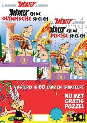 Asterix 12 - Asterix en de olympische spelen, Sc+puzzel, Asterix - 60 jaar - met puzzel (Hachette)