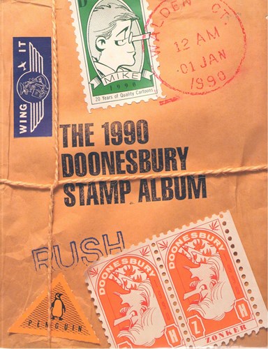 G.B. Trudeau - diversen  - The 1990 Doonesbury stamp album, Softcover (Penguin Books)