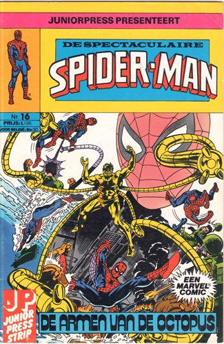 Spektakulaire Spiderman, de 16 - De armen van de Octopus, Softcover, Eerste druk (1981) (Junior Press)