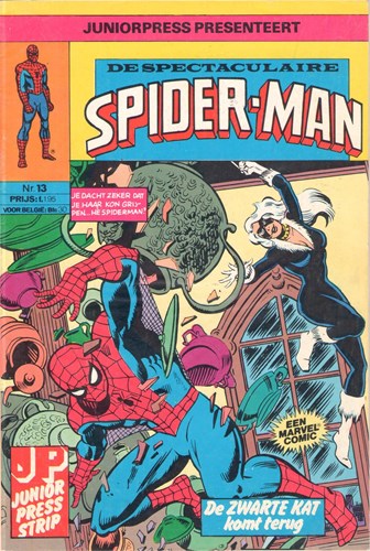 Spektakulaire Spiderman, de 13 - De Zwarte Kat komt terug, Softcover, Eerste druk (1980) (Juniorpress)
