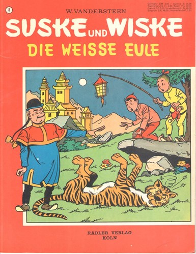 Suske en Wiske - Rädler verlag 8 - Die weisse Eule, Softcover, Eerste druk (1972) (Rädler verlag)