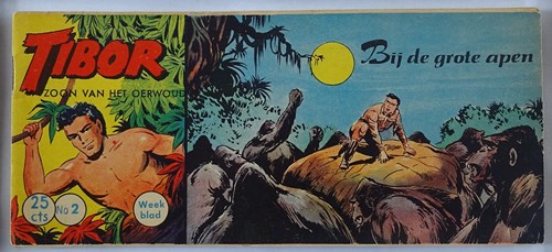Tibor - Zoon van het Oerwoud 2 - Bij de grote apen, Softcover, Eerste druk (1959) (Walter Lehning)