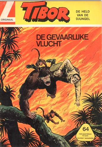 Tibor - Held van de Djungel, de 64 - De gevaarlijke vlucht, Softcover, Eerste druk (1964) (Metropolis)