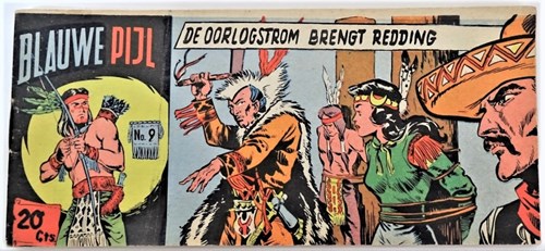 Blauwe Pijl 9 - De oorlogstrom brengt redding, Softcover, Eerste druk (1954) (Walter Lehning)