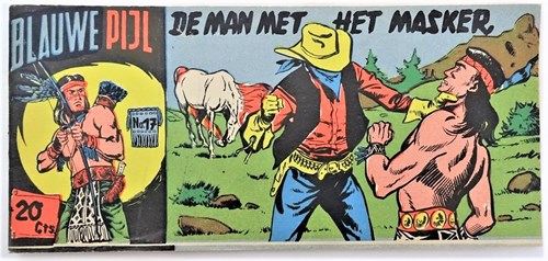 Blauwe Pijl 17 - De man met het masker, Softcover, Eerste druk (1954) (Walter Lehning)