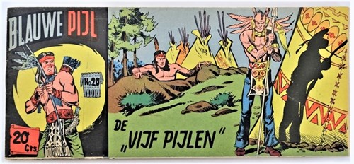 Blauwe Pijl 20 - De vijf pijlen, Softcover, Eerste druk (1954) (Walter Lehning)