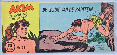 Akim - Held van de jungle, de 58 - De schat van de kapitein, Softcover, Eerste druk (1954) (Walter Lehning)