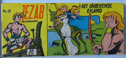 Jezab 28 - Het onbekende eiland, Softcover, Eerste druk (1954) (Walter Lehning)