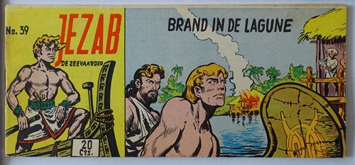 Jezab 39 - Brand in de lagune, Softcover, Eerste druk (1955) (Walter Lehning)