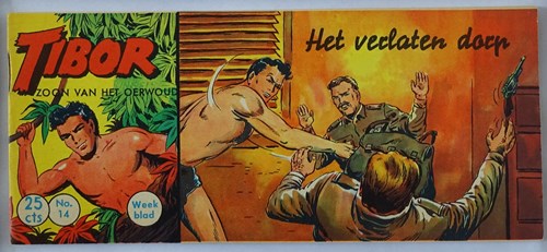 Tibor - Zoon van het Oerwoud 14 - Het verlaten dorp, Softcover, Eerste druk (1959) (Walter Lehning)