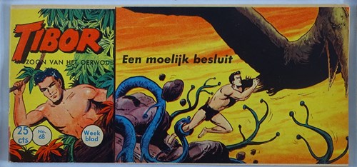 Tibor - Zoon van het Oerwoud 68 - Een moelijk besluit, Softcover, Eerste druk (1960) (Metropolis)