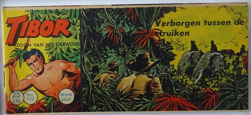 Tibor - Zoon van het Oerwoud 133 - Verborgen tussen de struiken, Softcover, Eerste druk (1962) (Metropolis)