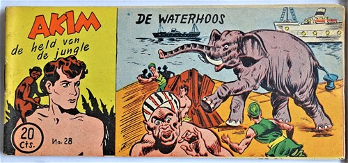 Akim - Held van de jungle, de 28 - De waterhoos, Softcover, Eerste druk (1954) (Walter Lehning)