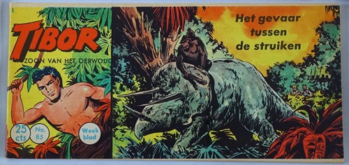 Tibor - Zoon van het Oerwoud 85 - Het gevaar tussen de struiken, Softcover, Eerste druk (1961) (Metropolis)