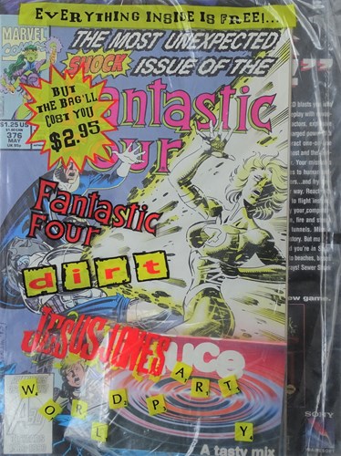 Fantastic Four (1961-2012) 376 - Factory Shrink Wrapped Dirt Magazine Jesus Jones Cassette, Softcover (Marvel)