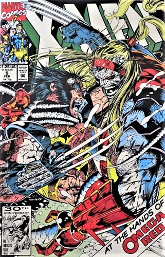 X-Men (1991-2008) 5 - At the hands of Omega red, Issue, Eerste druk (1992) (Marvel)