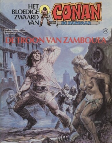 Conan - Oberon/Juniorpress 21 - De troon van Zamboula, Softcover, Eerste druk (1984) (Oberon)