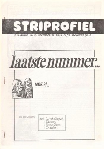 Striprofiel 10 - 1e jaargang no.10 - Laatste nummer, Softcover, Eerste druk (1975) (De Meulder)