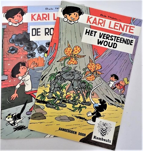 Kari Lente - Reclame  - Rombouts - Complete reeks van 2 delen - Het versteende woud + De rookteut, Softcover, Eerste druk (1975) (Rombouts)