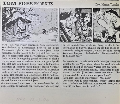 Bommel en Tom Poes - Krantenuitgaves 97 h - Tom Poes en de Niks, Krantenknipsel (NRC-Handelsblad)
