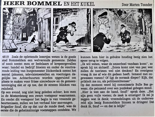 Bommel en Tom Poes - Krantenuitgaves 102 h - Heer Bommel en Het Kukel, Krantenknipsel (NRC-Handelsblad)