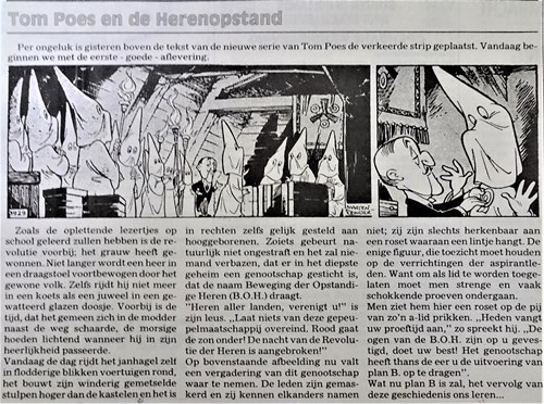 Bommel en Tom Poes - Krantenuitgaves 88 h - Tom Poes en de Herenopstand, Krantenknipsel (Noordhollands Dagblad)