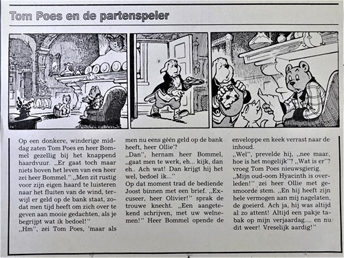 Bommel en Tom Poes - Krantenuitgaves 47 h - Tom Poes en de partenspeler, Krantenknipsel (Noordhollands Dagblad)