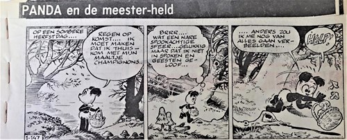 Panda - Krantenuitgaves 147 - Panda en de Meester-held, Krantenknipsel, Eerste druk (1979) (Rotterdamsch Nieuwsblad)