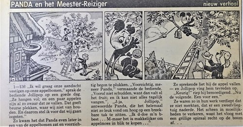 Panda - Krantenuitgaves 136 - Panda en de Meester-Reiziger, Krantenknipsel, Eerste druk (1976) (Nieuwsblad van het Noorden)