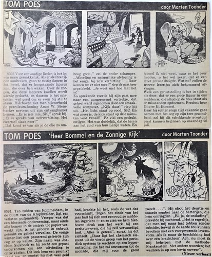 Bommel en Tom Poes - Krantenuitgaves 155 - Heer Bommel en de zonnige kijk, Krantenknipsel, Eerste druk (1976) (Nieuwsblad van het Noorden)