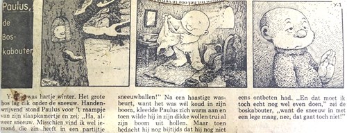Paulus de Boskabouter - Krantenuitgaven 73 - Paulus en de Sneeuwsnuiver, Krantenknipsel, Eerste druk (1977) (Nieuwsblad van het Noorden)