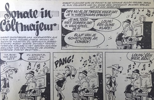 Lucky Luke - Krantenuitgaves  - Sonate in Colt majeur, Krantenknipsel, Eerste druk (1976) (Leidse Courant)